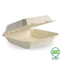 23x23x8cm / 9x9x3" Natural Plant Fibre Clamshell