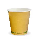 6oz (80mm) Kraft Green Stripe Single Wall BioCup