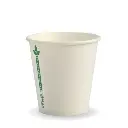6oz (80mm) White Green Line Single Wall BioCup