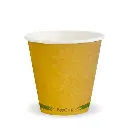 8oz (90mm) Kraft Green Stripe Single Wall BioCup