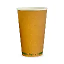 16oz (90mm) Kraft Green Stripe Single Wall BioCup