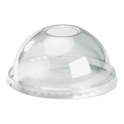 [C-96D(B)] 300-700ml Dome 22mm Hole Clear BioCup Lid
