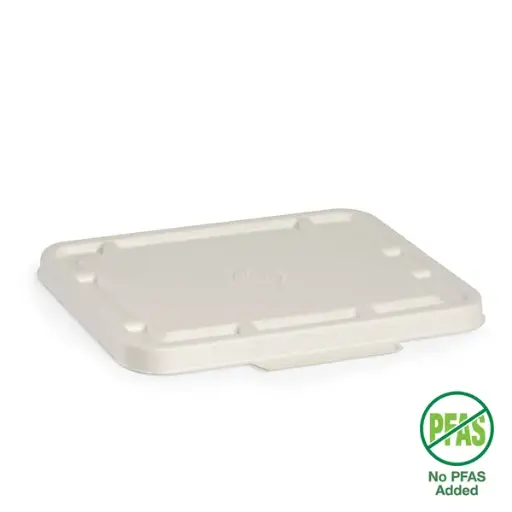 [B-LBL-2-3C-W-PF] 2 & 3-Compartment White Plant Fibre Takeaway Lid