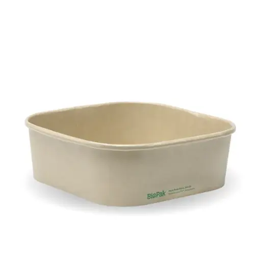 [BB-SLB-1000-N] 1,000ml Kraft BioBoard Square Takeaway Base