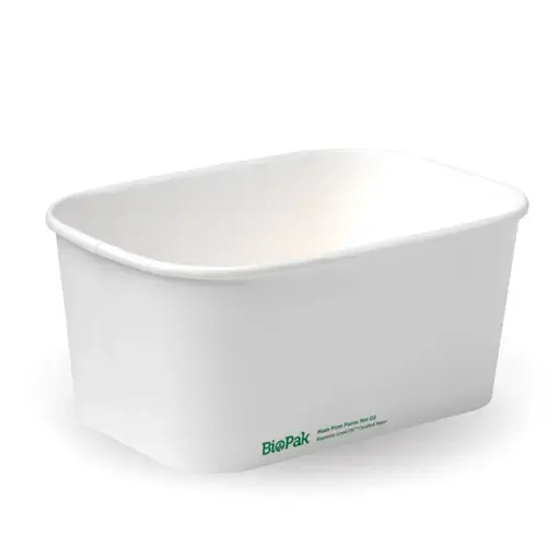 [BB-LB-1000-W] 1,000ml White BioBoard Takeaway Base