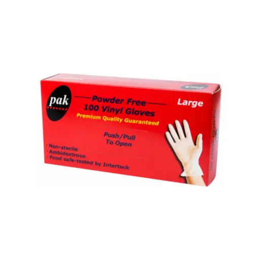 [GLOVLPF] Large Clear Vinyl Gloves - Powder-Free