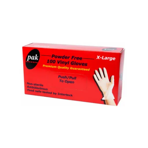 [GLOVXLPF] Extra Large Clear Vinyl Gloves - Powder-Free