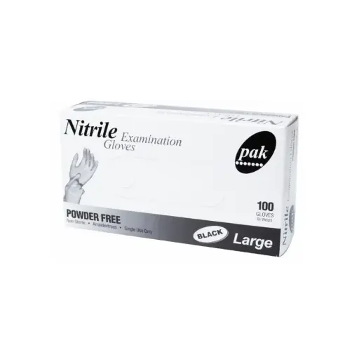 [GLOVNITBLL] Large BLACK Nitrile Gloves - Powder-Free