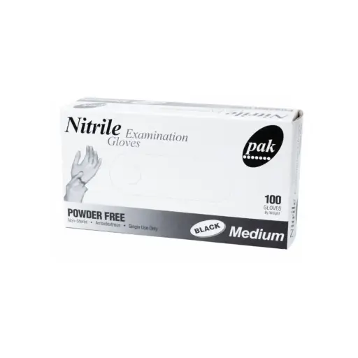 [GLOVNITBLM] Medium BLACK Nitrile Gloves - Powder-Free