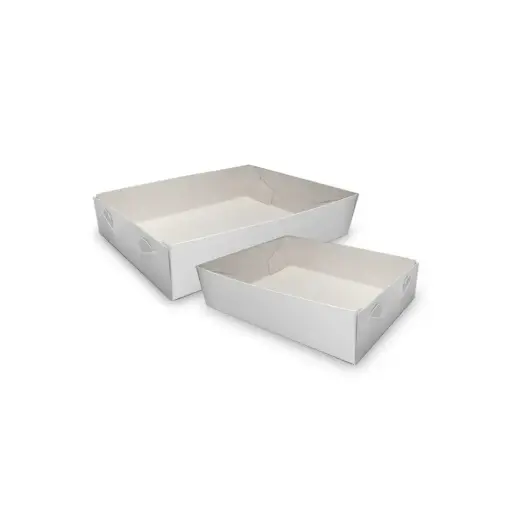 [CT20] White Fold Up Cake Trays #20 - 190x130x40