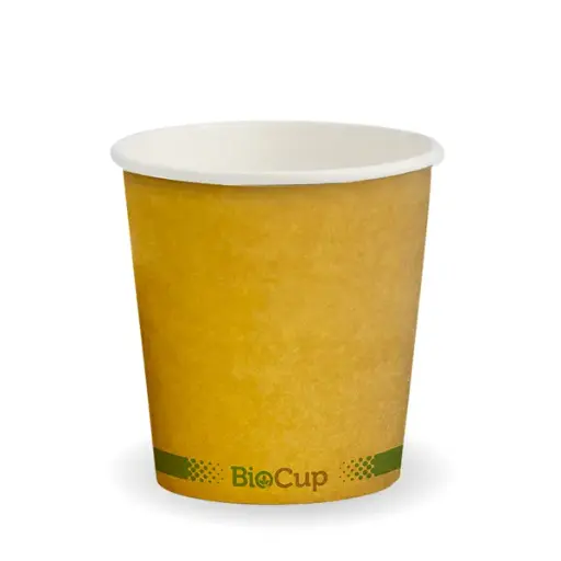 [BCK-4-GS-V2] 4oz (63mm) Kraft Green Stripe Single Wall BioCup