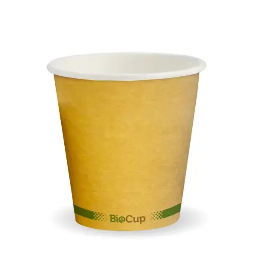 [BCK-6] 6oz (80mm) Kraft Green Stripe Single Wall BioCup