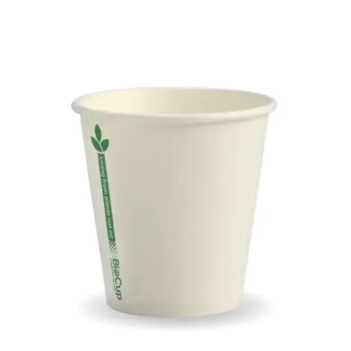 [BC-6-GL] 6oz (80mm) White Green Line Single Wall BioCup