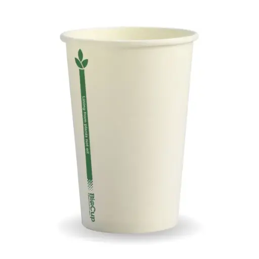 [BC-10-GL] 10oz (80mm) White Green Line Single Wall BioCup